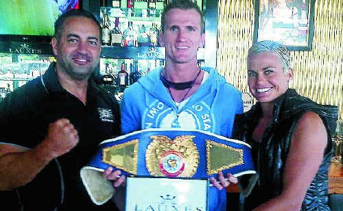 Adam Hollioake (left) seen here with WBF super middleweight champion Les Sherrington and Hayley Bateup. Adam Hollioake (left) seen here with WBF super middleweight champion Les Sherrington and Hayley Bateup.